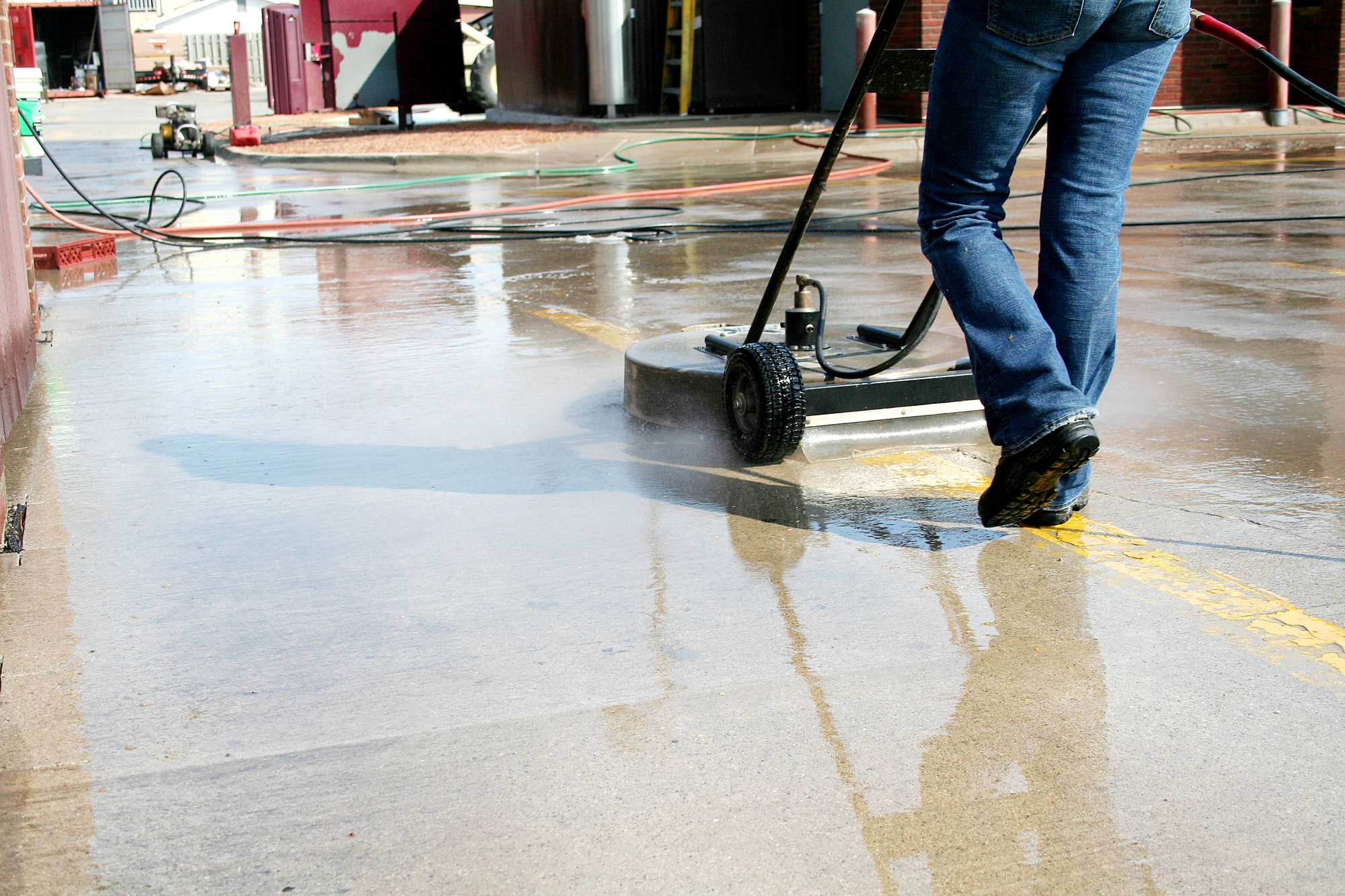 Pressure Washing Commercial Area